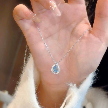 Ocean Blue Mermaid Tear Necklace