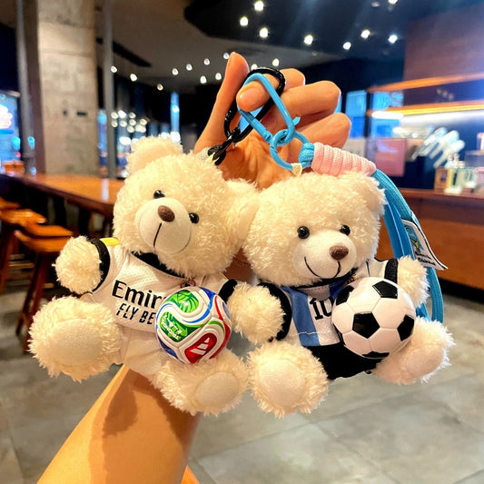 World Cup Football Teddy Bear Bag Charm