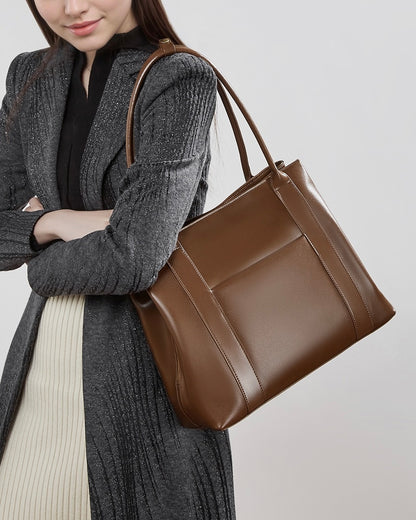 Women's Structured Executive Genuine Leather Bag