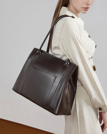 Women's Structured Executive Genuine Leather Bag