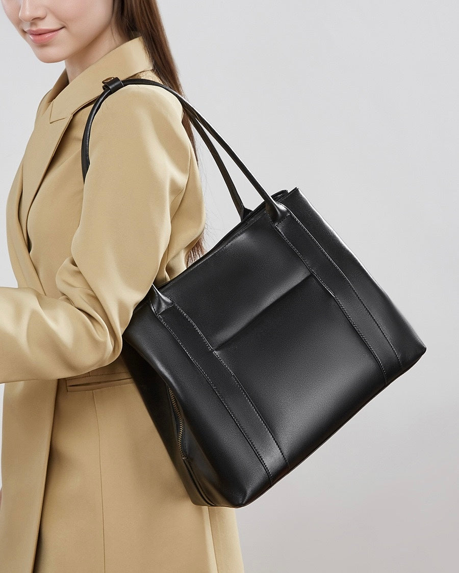 Women's Structured Executive Genuine Leather Bag