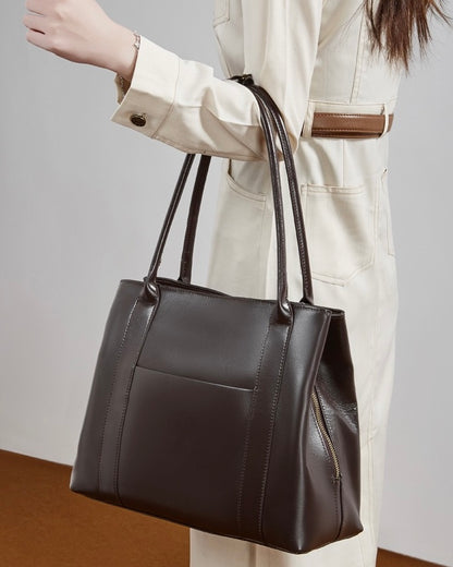 Women's Structured Executive Genuine Leather Bag