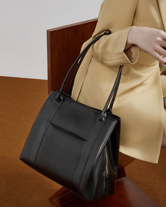 Women's Structured Executive Genuine Leather Bag