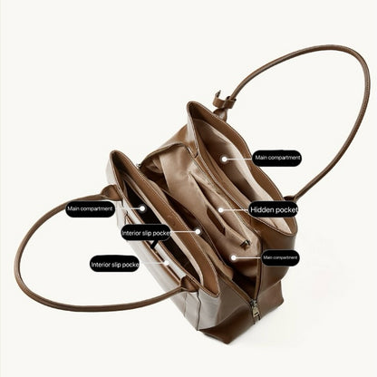 Women's Structured Executive Genuine Leather Bag