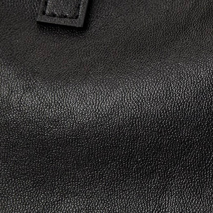 Elegant Minimalist Genuine Leather Bag - Vintage Boston Shoulder Tote with Charm