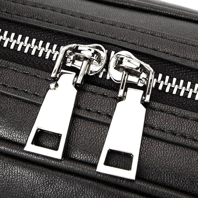 Elegant Minimalist Genuine Leather Bag - Vintage Boston Shoulder Tote with Charm