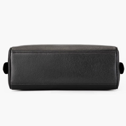 Elegant Minimalist Genuine Leather Bag - Vintage Boston Shoulder Tote with Charm