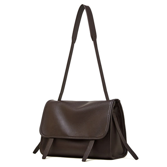 Vintage Flap Messenger Genuine Leather Bag - Large Capacity Versatile 2-Way Carry Satchel