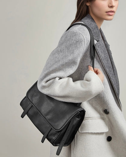 Vintage Flap Messenger Genuine Leather Bag - Large Capacity Versatile 2-Way Carry Satchel