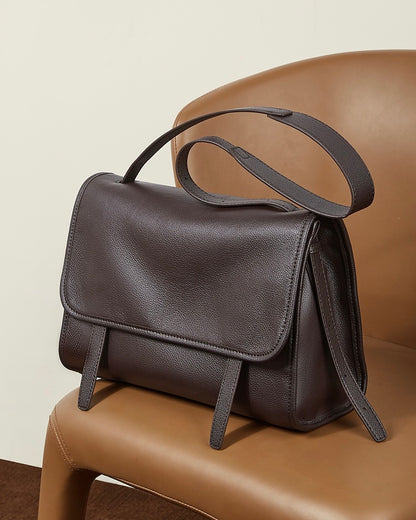 Vintage Flap Messenger Genuine Leather Bag - Large Capacity Versatile 2-Way Carry Satchel