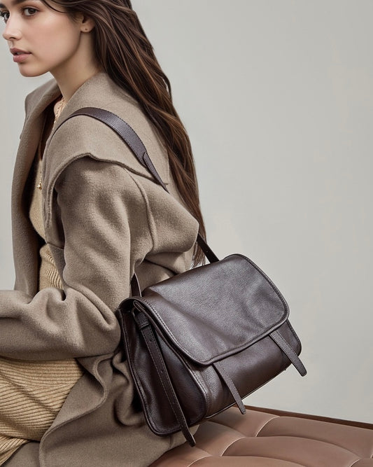 Vintage Flap Messenger Genuine Leather Bag - Large Capacity Versatile 2-Way Carry Satchel