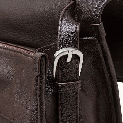 Vintage Flap Messenger Genuine Leather Bag - Large Capacity Versatile 2-Way Carry Satchel