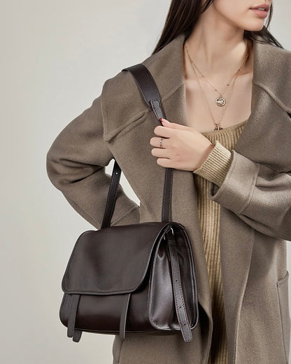 Vintage Flap Messenger Genuine Leather Bag - Large Capacity Versatile 2-Way Carry Satchel