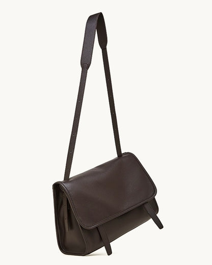 Vintage Flap Messenger Genuine Leather Bag - Large Capacity Versatile 2-Way Carry Satchel