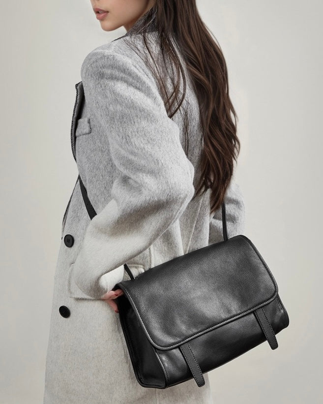 Vintage Flap Messenger Genuine Leather Bag - Large Capacity Versatile 2-Way Carry Satchel