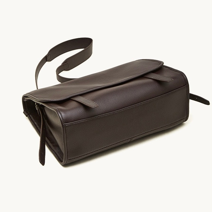 Vintage Flap Messenger Genuine Leather Bag - Large Capacity Versatile 2-Way Carry Satchel