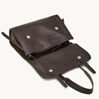 Vintage Flap Messenger Genuine Leather Bag - Large Capacity Versatile 2-Way Carry Satchel