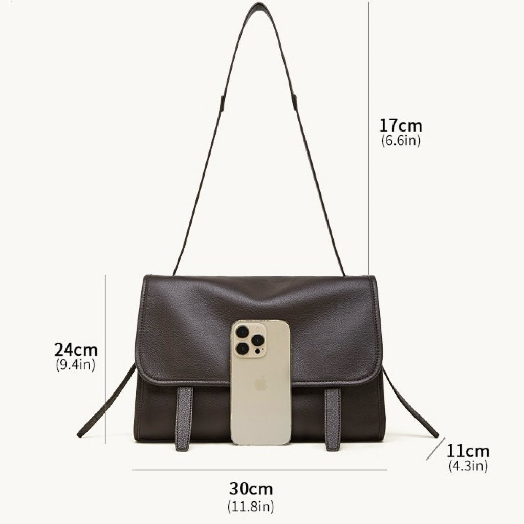 Vintage Flap Messenger Genuine Leather Bag - Large Capacity Versatile 2-Way Carry Satchel
