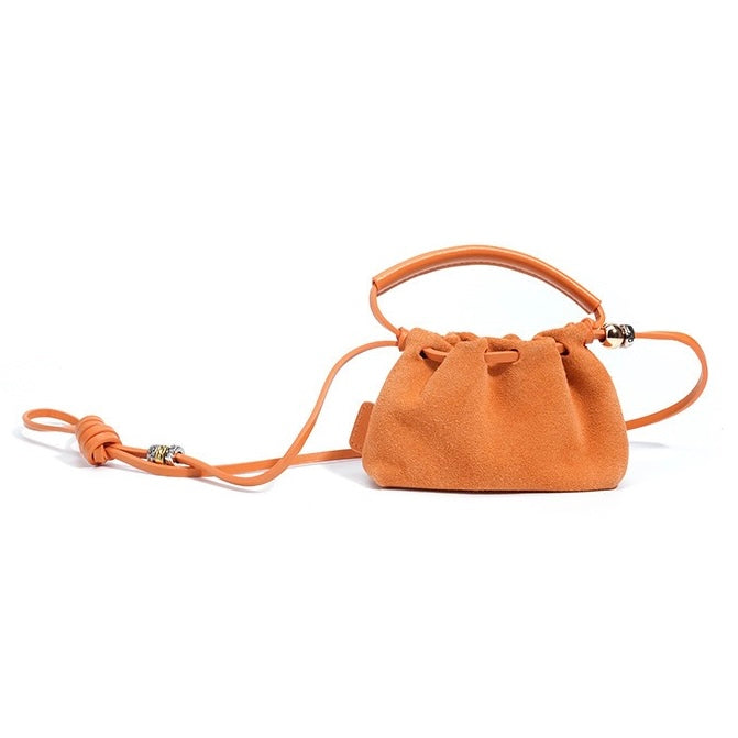 Vintage Frosted Texture Cloud Plissee Mini Handtasche Umhängetasche