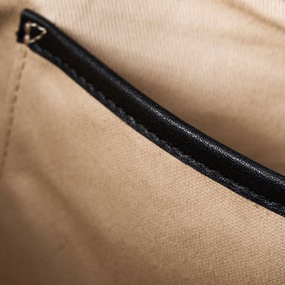 Classic Quilted Genuine Leather Bag - Luxury Chain Strap Tote with Mini Pouch