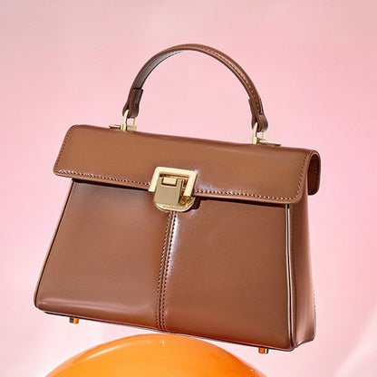 Damenhandtasche aus echtem Leder mit Hufeisenschnalle 