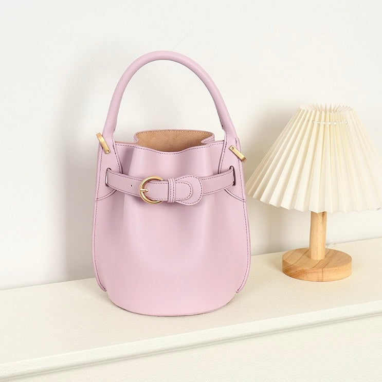 Stylish Exquisite Women's Genuine Leather Mini Bucket Crossbody Handbag