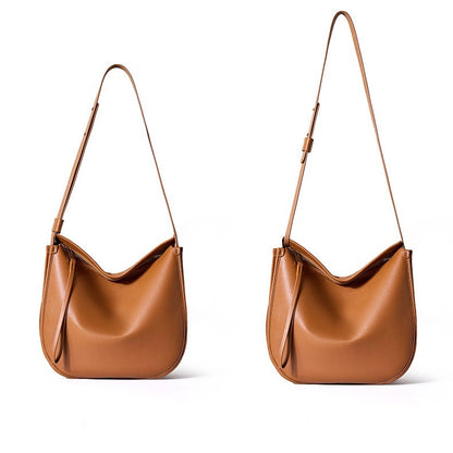 Women’s Genuine Leather Soft Tote Bag in Lazy Chic Style with Large Capacity