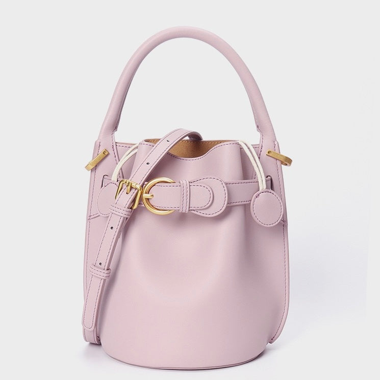 Stylish Exquisite Women's Genuine Leather Mini Bucket Crossbody Handbag