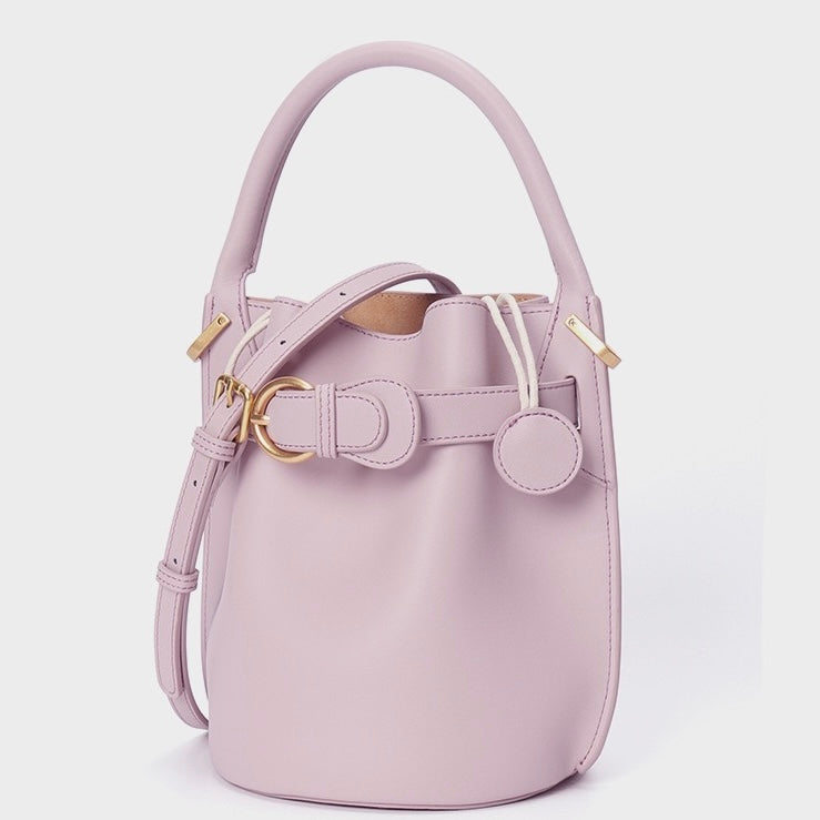 Stylish Exquisite Women's Genuine Leather Mini Bucket Crossbody Handbag