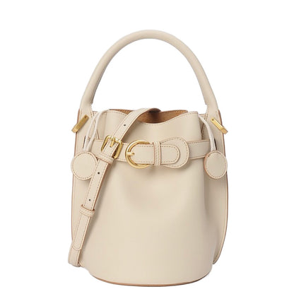 Geantă crossbody mini tip găleată din piele naturală, elegantă și rafinată pentru femei