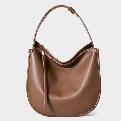 Women’s Genuine Leather Soft Tote Bag in Lazy Chic Style with Large Capacity