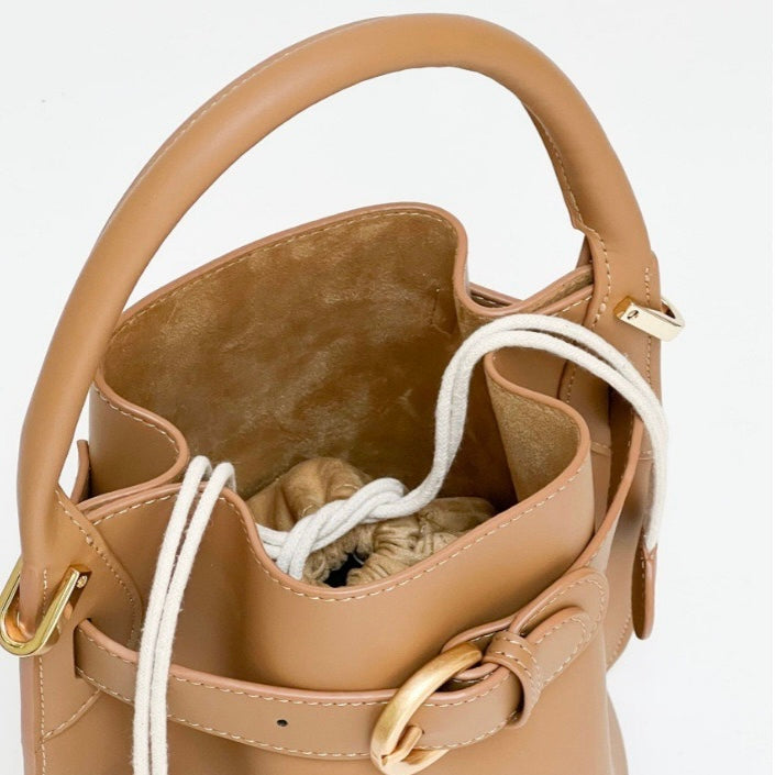 Stylish Exquisite Women's Genuine Leather Mini Bucket Crossbody Handbag
