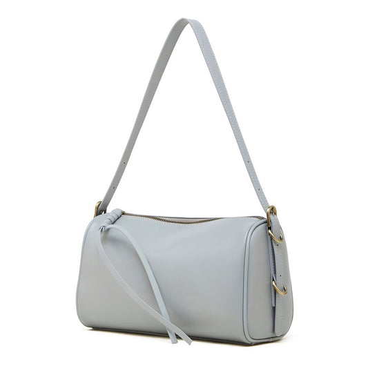 The Modern Cylinder Genuine Leather Bag - Versatile 2-Way Carry Barrel Purse