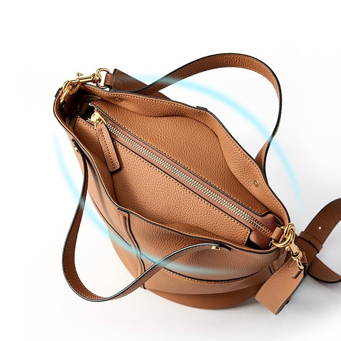 Women’s Genuine Leather Large Capacity Bucket Bag