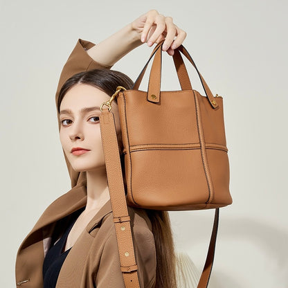 Women’s Genuine Leather Large Capacity Bucket Bag