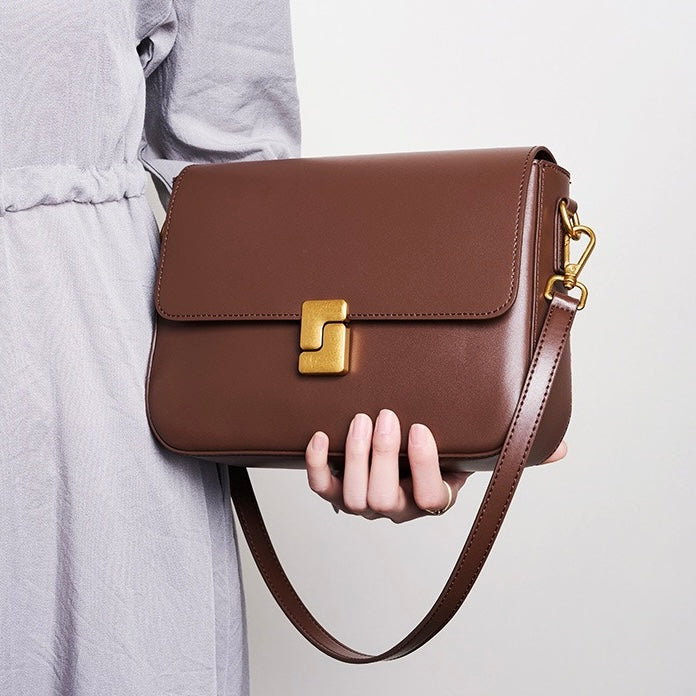 Women’s Genuine Leather Daily Commuter Shoulder Box Bag