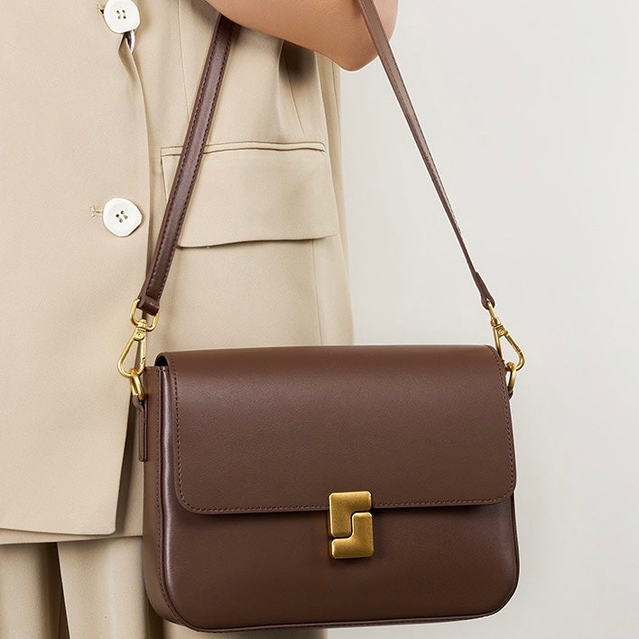 Women’s Genuine Leather Daily Commuter Shoulder Box Bag