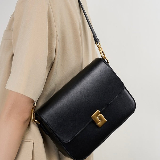 Women’s Genuine Leather Daily Commuter Shoulder Box Bag