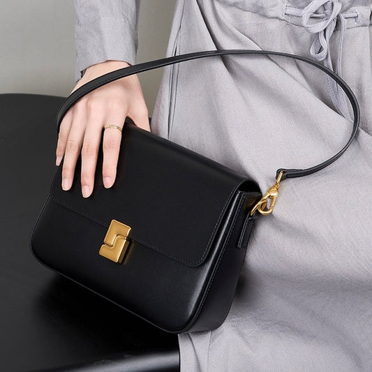 Women’s Genuine Leather Daily Commuter Shoulder Box Bag