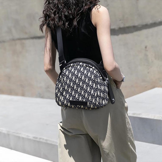Monogram Jacquard Half-Moon Crossbody Bag