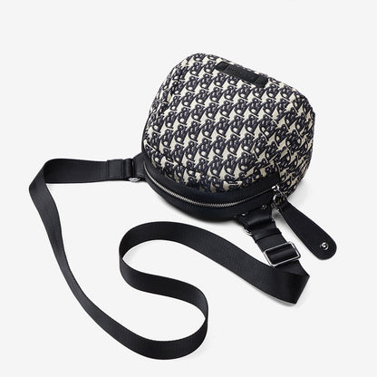 Monogram Jacquard Half-Moon Crossbody Bag