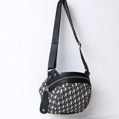 Monogram Jacquard Half-Moon Crossbody Bag