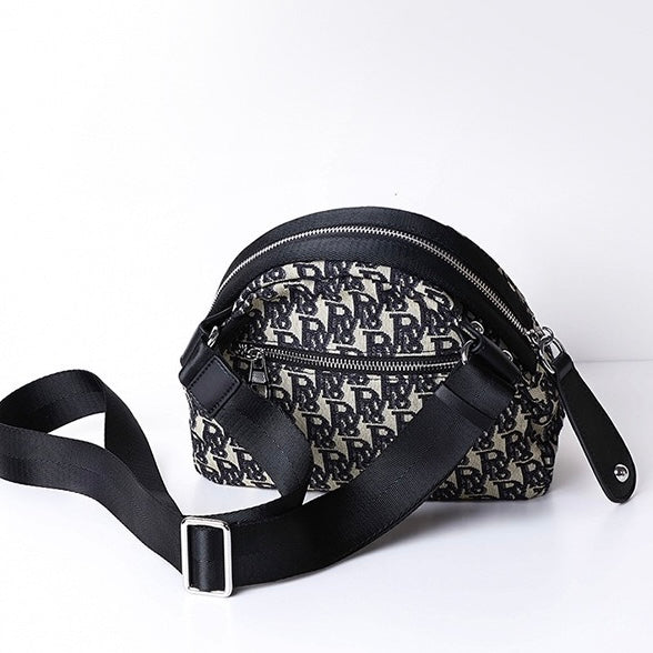 Monogram Jacquard Half-Moon Crossbody Bag