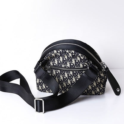 Monogram Jacquard Half-Moon Crossbody Bag