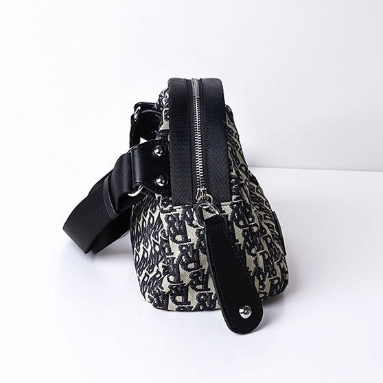 Monogram Jacquard Half-Moon Crossbody Bag