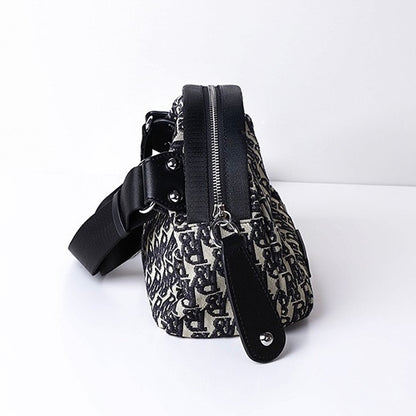 Monogram Jacquard Half-Moon Crossbody Bag