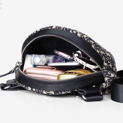 Monogram Jacquard Half-Moon Crossbody Bag