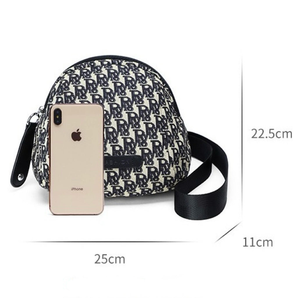 Monogram Jacquard Half-Moon Crossbody Bag