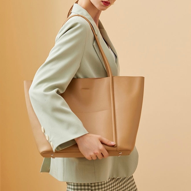 Sommer-Einkaufstasche aus echtem Leder für Damen