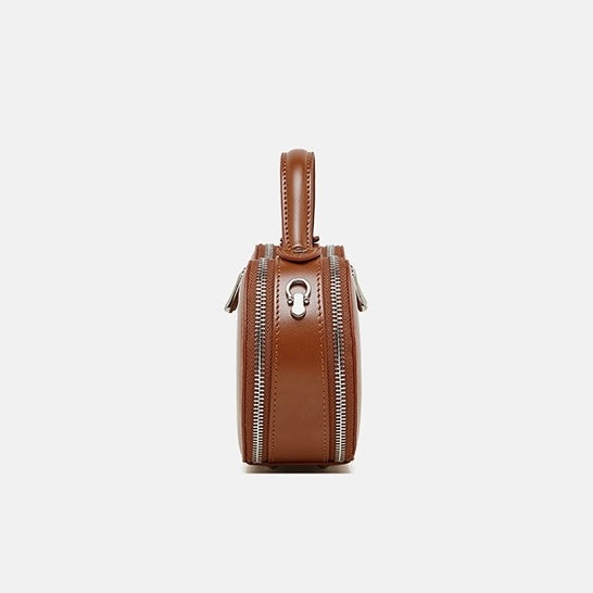Women's Genuine Leather Unique Apple-Shaped Handbag